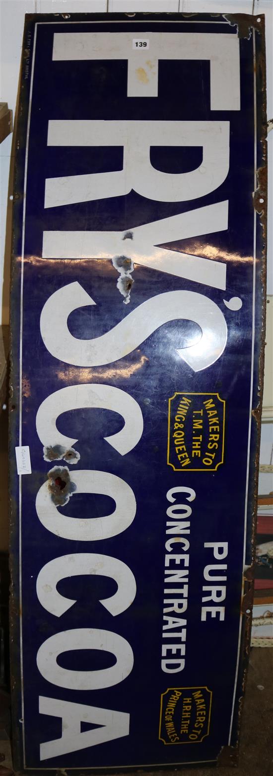 Frys Cocoa enamel sign